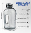 GEMFUL 3 Liter Water Bottles with Handle Motivational Times to Drink Leakproof Wide Mouth Big Sports Jugs
