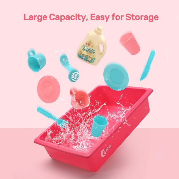 CUTE STONE Color Changing Play Kitchen Sink Toys, Children Electric Dishwasher Playing Toy