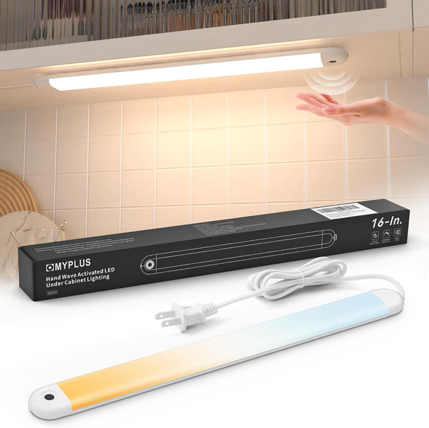 NEW MYPLUS 16" Hand Wave Under Cabinet Lights with 5 Color Temperature, Model GG201