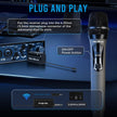 NEWBAXS Wireless Microphones,Dual Karaoke Microphone System Micro Matte Gray