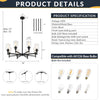 NEW LIGHTDAMY 8-Light Black Farmhouse Chandeliers Light 34'' Fixture for Dining Room