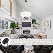 DEMO Drum Chandelier with Shades 5 Light 2-Layer 18” Large Black