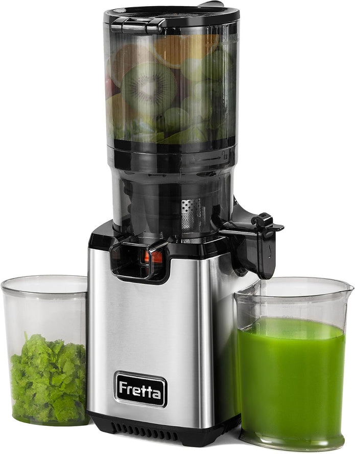 USED/LIKE NEW Fretta Cold Press Juicer, 5.3" Feed Chute for Whole Fruits &amp; Vegetables