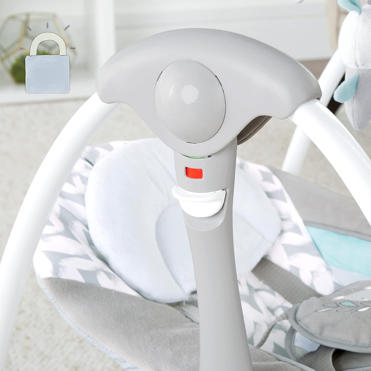 LIKE NEW Ingenuity ConvertMe 2-in-1 Compact Portable Automatic Baby Swing & Infant Seat, Battery-Powered Vibrations, Nature Sounds, 0-9 Months 6-20 lbs