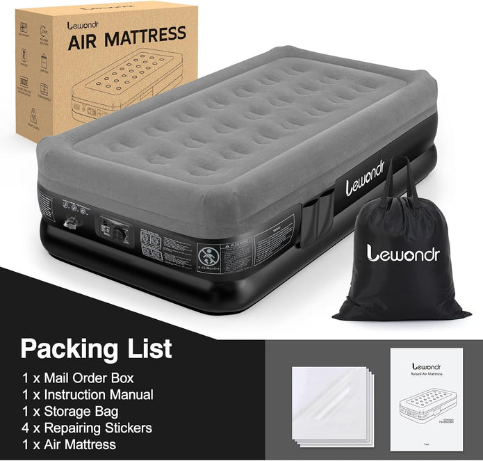 New/Open box Lewondr Twin Air Mattress with Built in Pump,18