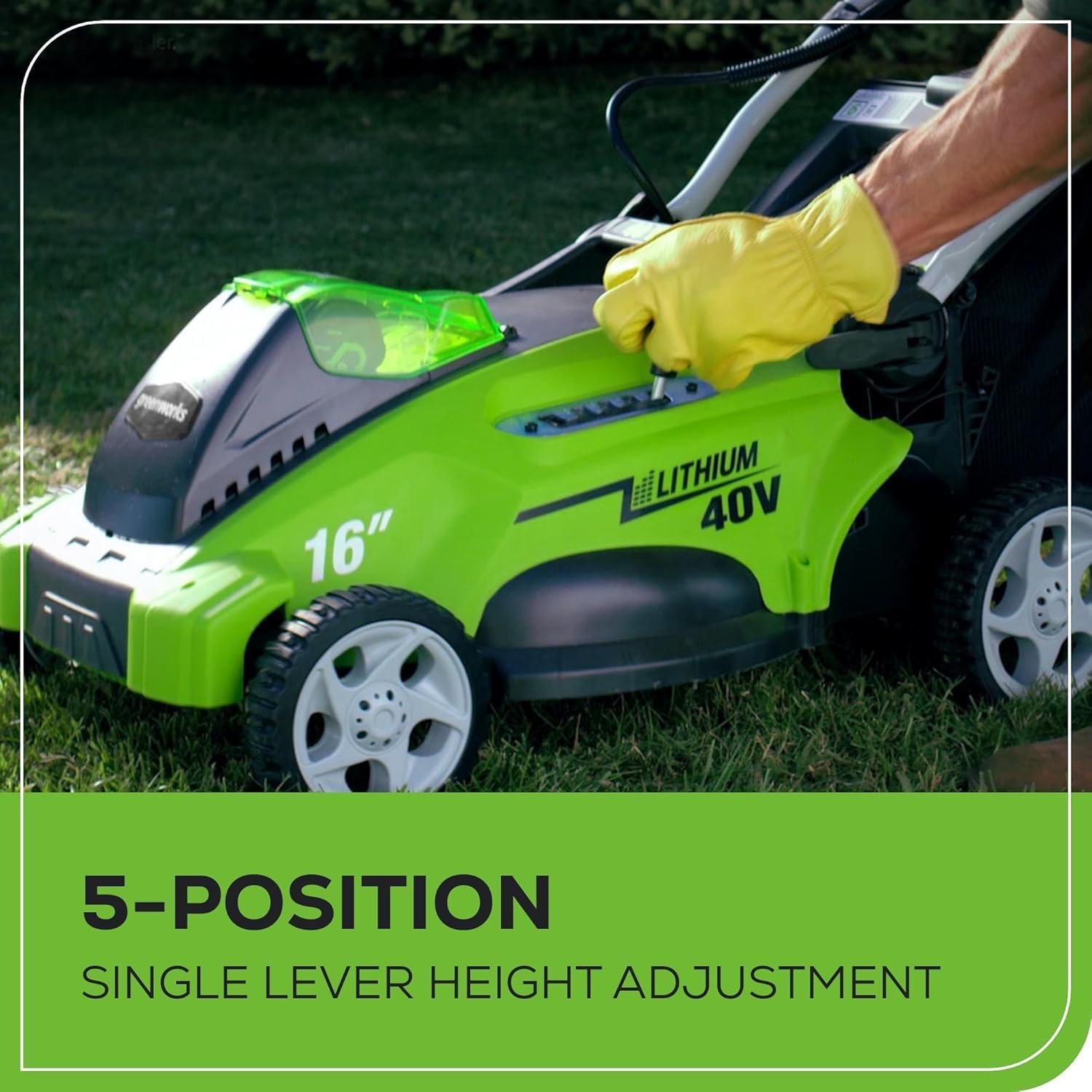 Greenworks 40V 16-inch Cordless Lawn Mower, 4.0 Ah Battery and Charger Included 25242