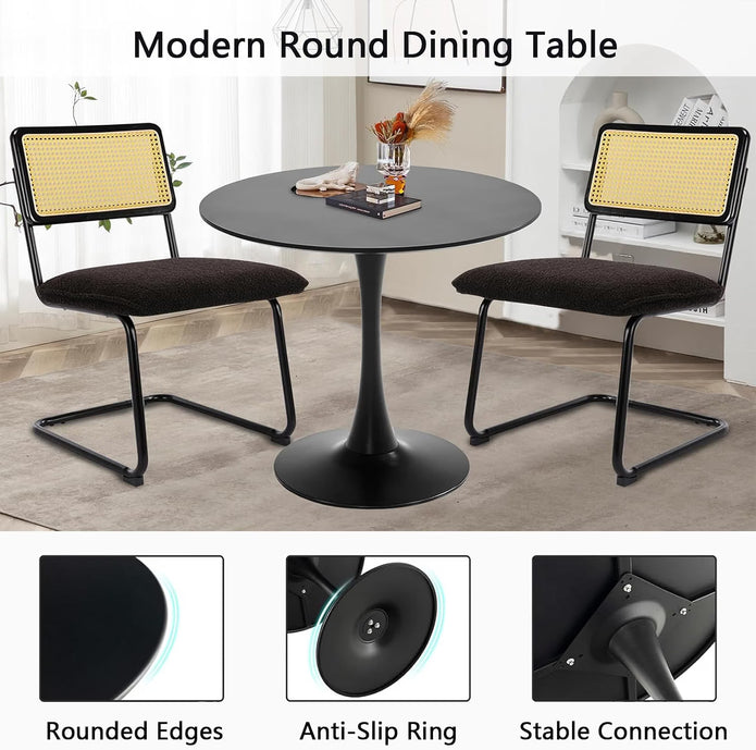 NEW/OPEN BOX Howhio Black Round Dining Table, 24 Inches Tulip Round Kitchen Table