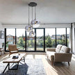 NEW/OPEN BOX H XD Global Set 3-Light Globe Gradient Silver Glass Pendant Light