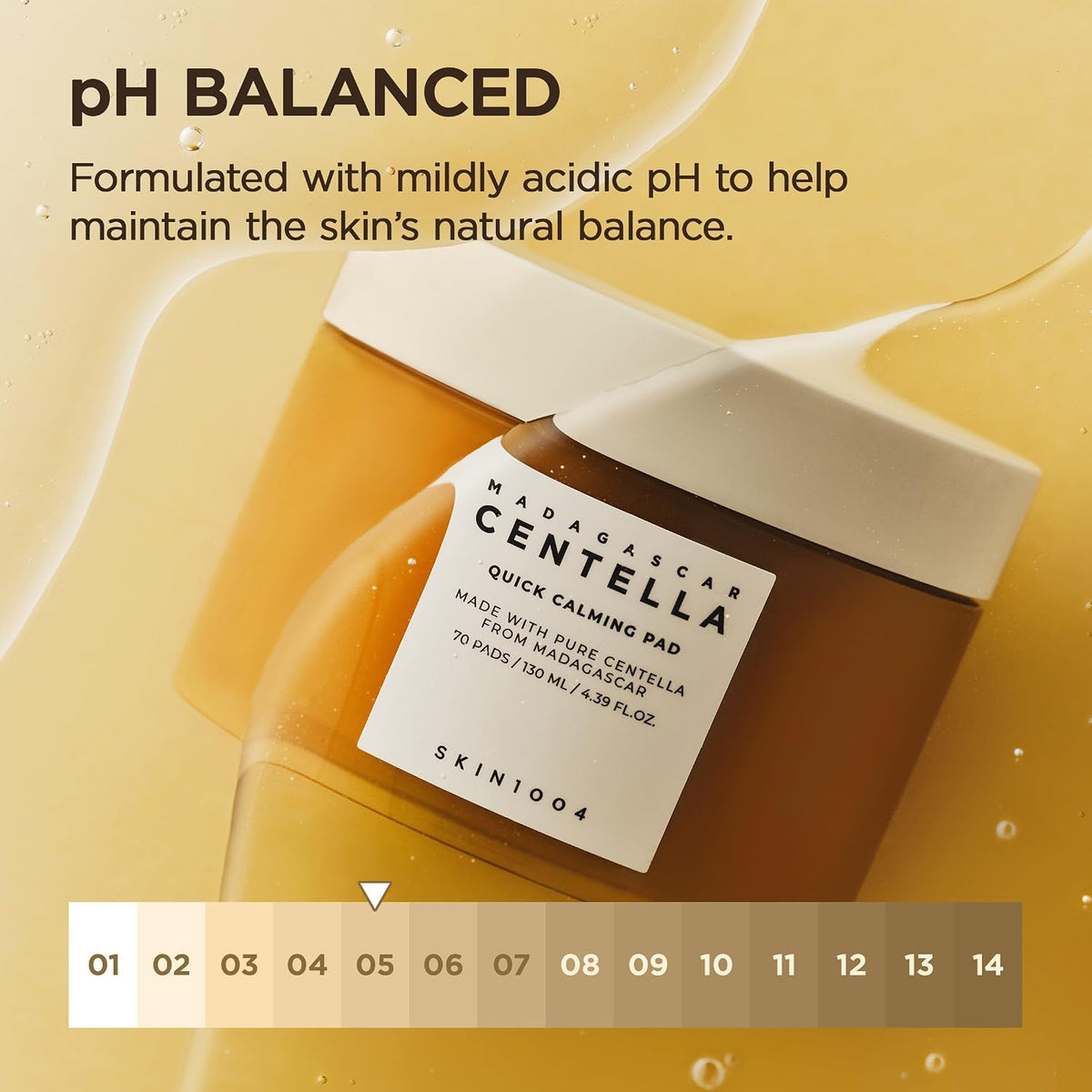 SKIN1004 Madagascar Centella Quick Calming Pad 70ea (130ml) | Quick Calming Effect Soothing for Sensitive Skin