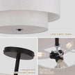 NEW/OPEN BOX HILUXIA 18 Inch Large Semi Flush Mount Ceiling Light Fixture with Dual Drum Design
