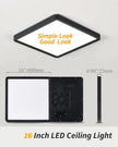 OPEN BOX/NEW Bright Future Lighting Square Led Flush Mount Ceiling Light,16 Inch Living Dining Kitchen Bedroom Room (2Pack-Black)