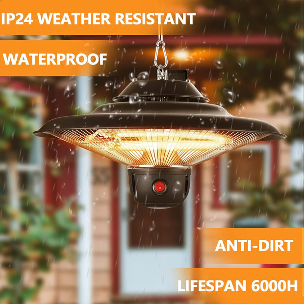 DONYER POWER Electric Outdoor Heaters for Garden Patio Heater with Remote Halogen(CA502B)