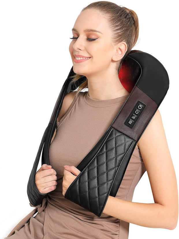 WOQQW Neck Massager with Heat, Shiatsu Back Neck and Shoulder Massager