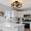 NEW/OPEN BOX XSDeTu Semi Flush Mount Ceiling Light Fixture, Modern Farmhouse 3-Light Black Ceiling Light