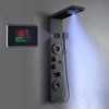 DEMO/UNUSED ROVATE 6-in-1 LED Rainfall Mist Shower Panel Tower System, Matte Black-RVT9061-B2