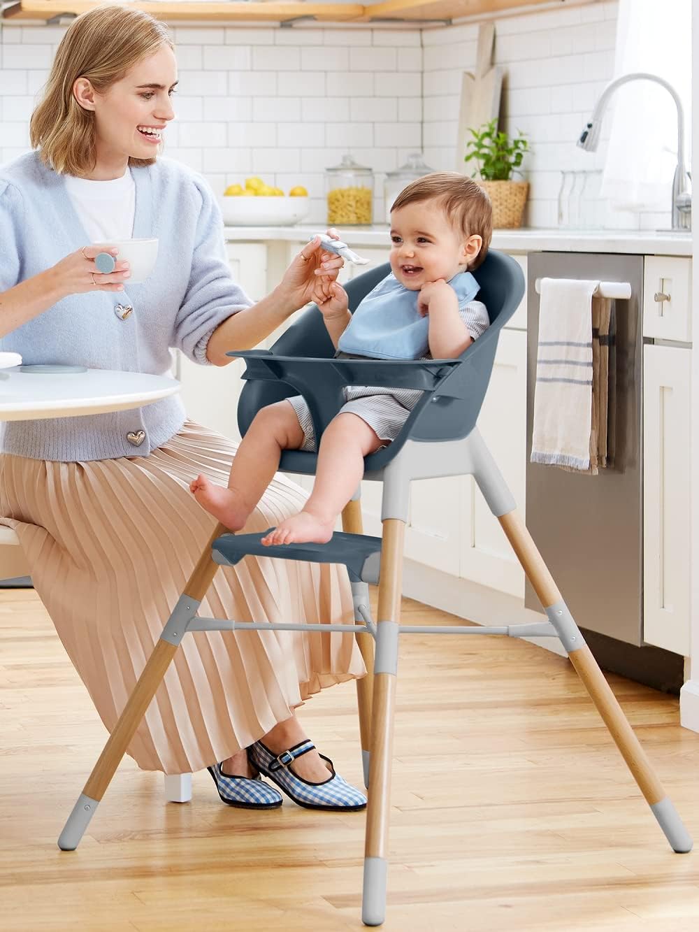 Used/Like New Skip Hop Baby High Chair, EON 4-in-1, Slate Blue