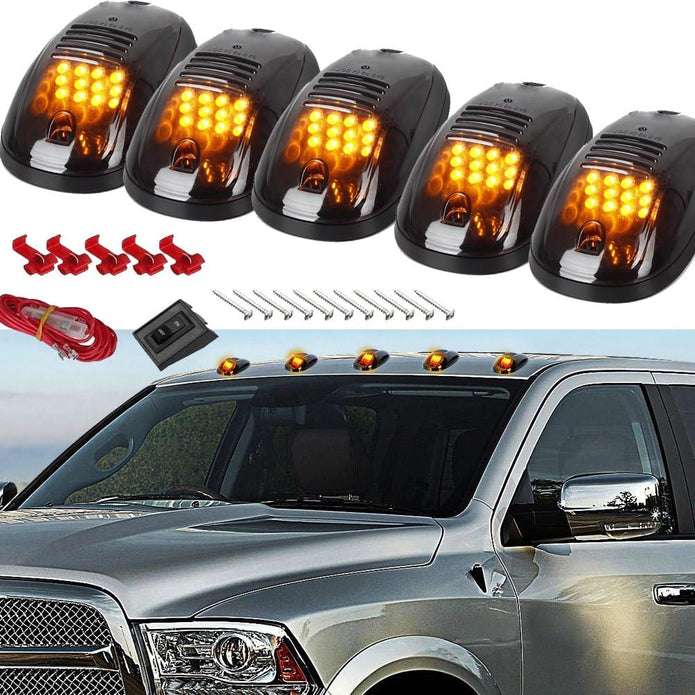YUK For Dodge Ram Truck SUV 4x4 5 Smok Lense Black 12 LED Cab Roof  Light