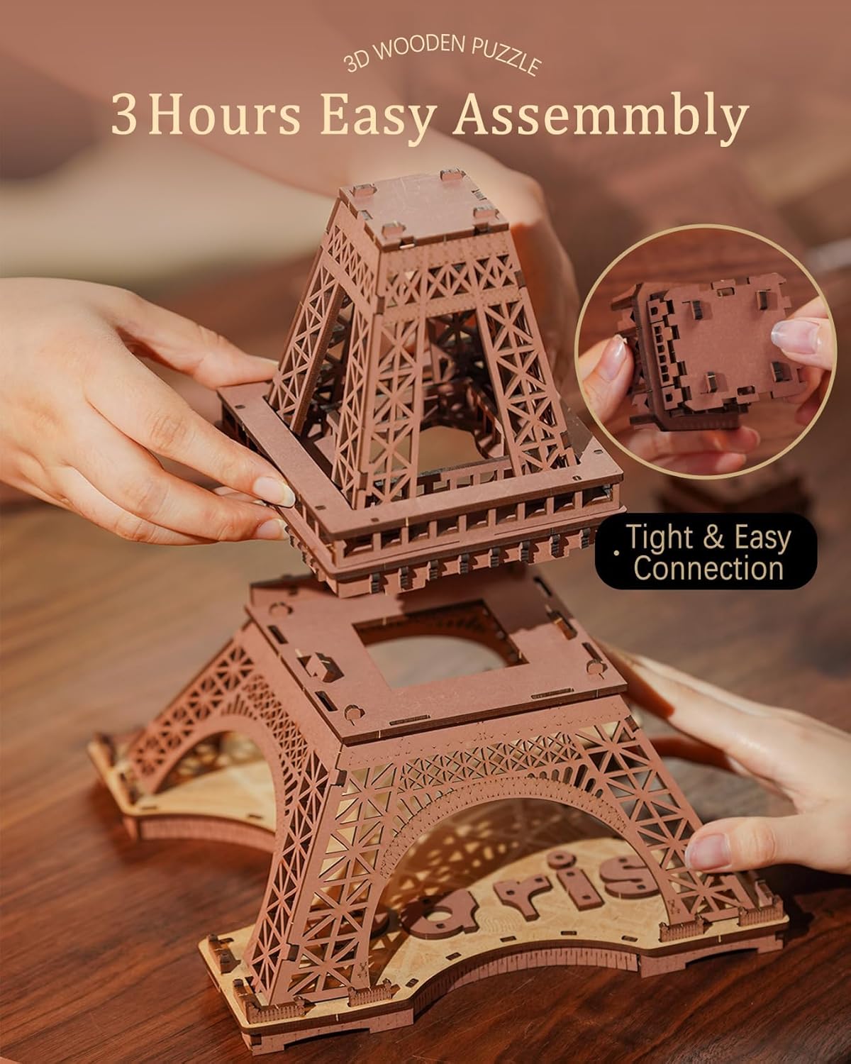 Rolife 3D Wooden Puzzles Night of the Eiffel Tower (TGL01)