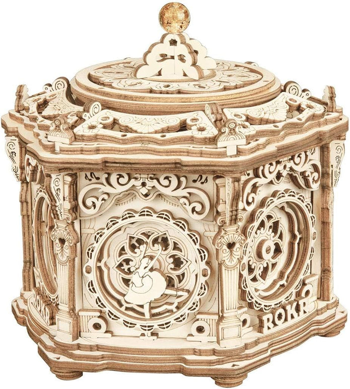 ROKR 3D Wooden Puzzles Delicate Music Box, DIY Mechanical Model Kits AMK52