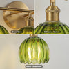 NEW Rnidaipi Light Fixtures, 4-Light  Green Tulip Glass Shade Brass Vanity Wall Light