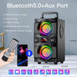 60W (80W Peak) Portable Bluetooth Speaker with Double Subwoofer Heavy Bass, Bluetooth 5.0 Wireless