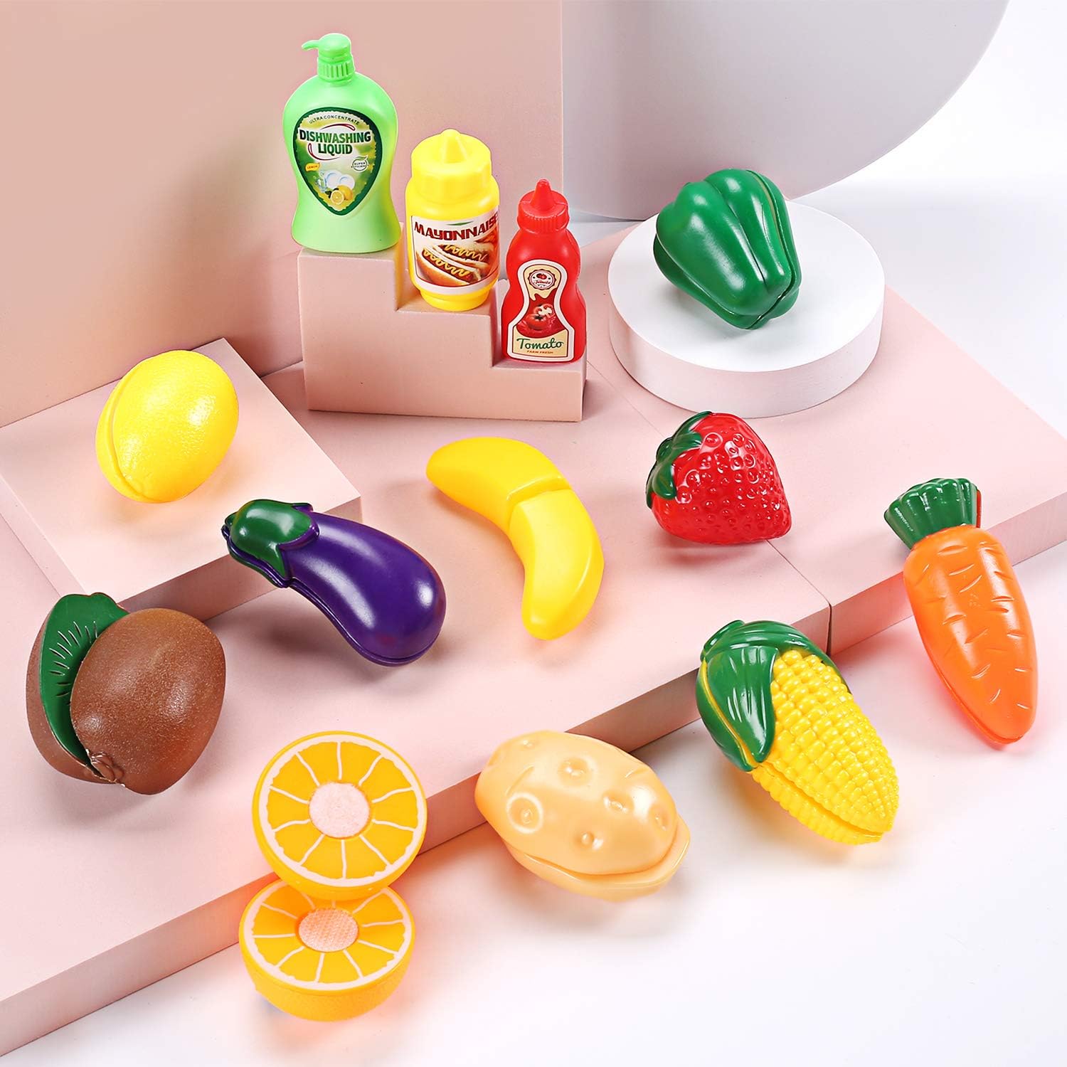 CUTE STONE Color Changing Play Kitchen Sink Toys, Children Electric Dishwasher Playing Toy