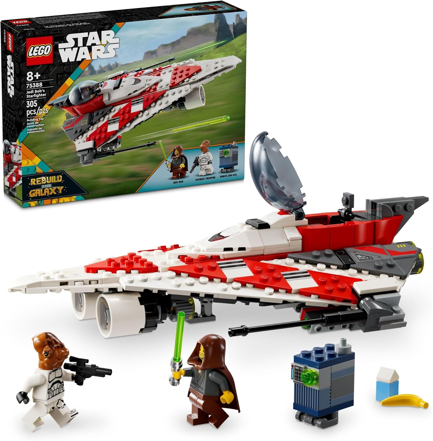 LEGO Star Wars Jedi Bob’s Starfighter Buildable Toy Vehicle(75388)