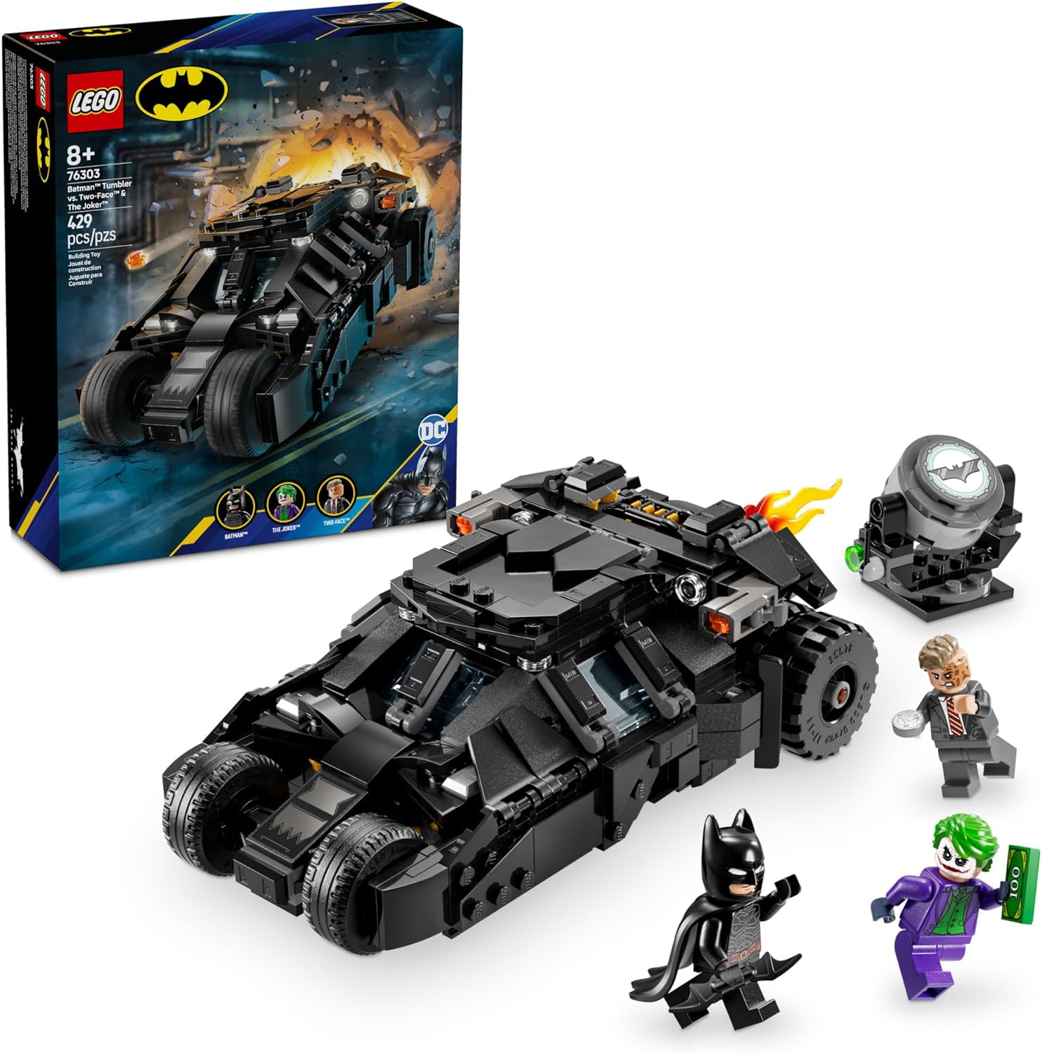 LEGO DC Batman Tumbler vs. Two-Face  The Joker  Building Set (76303)