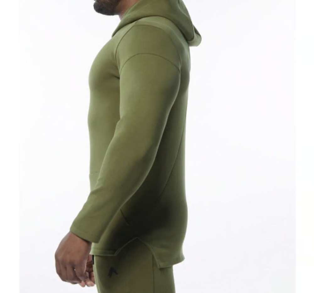 New Alphalete Men’s ELMTS Fitted Hoodie - Olive, Size M (265407)
