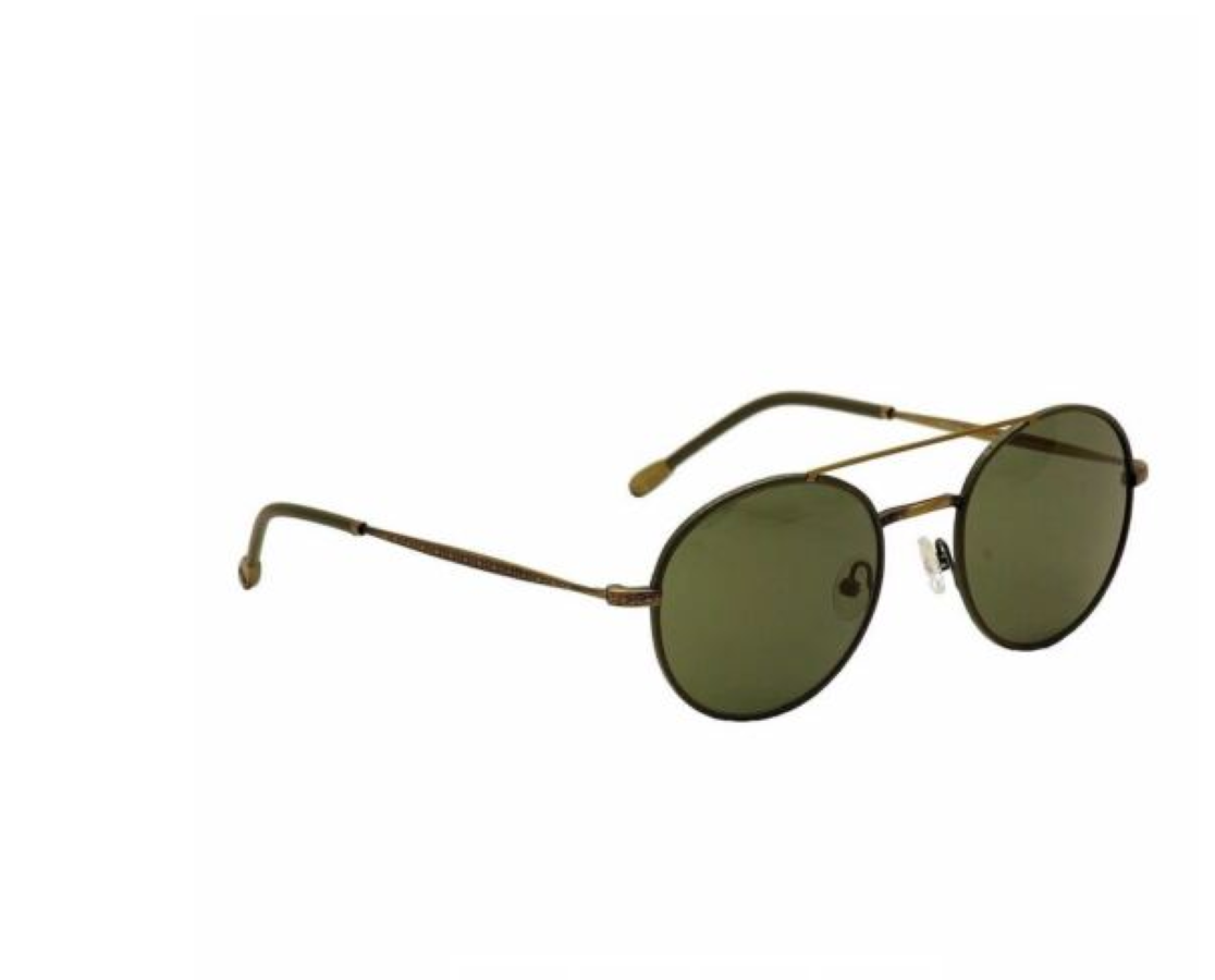 John Varvatos V799 Olive Men Antique Bronze/Olive / Green Round Sunglassses