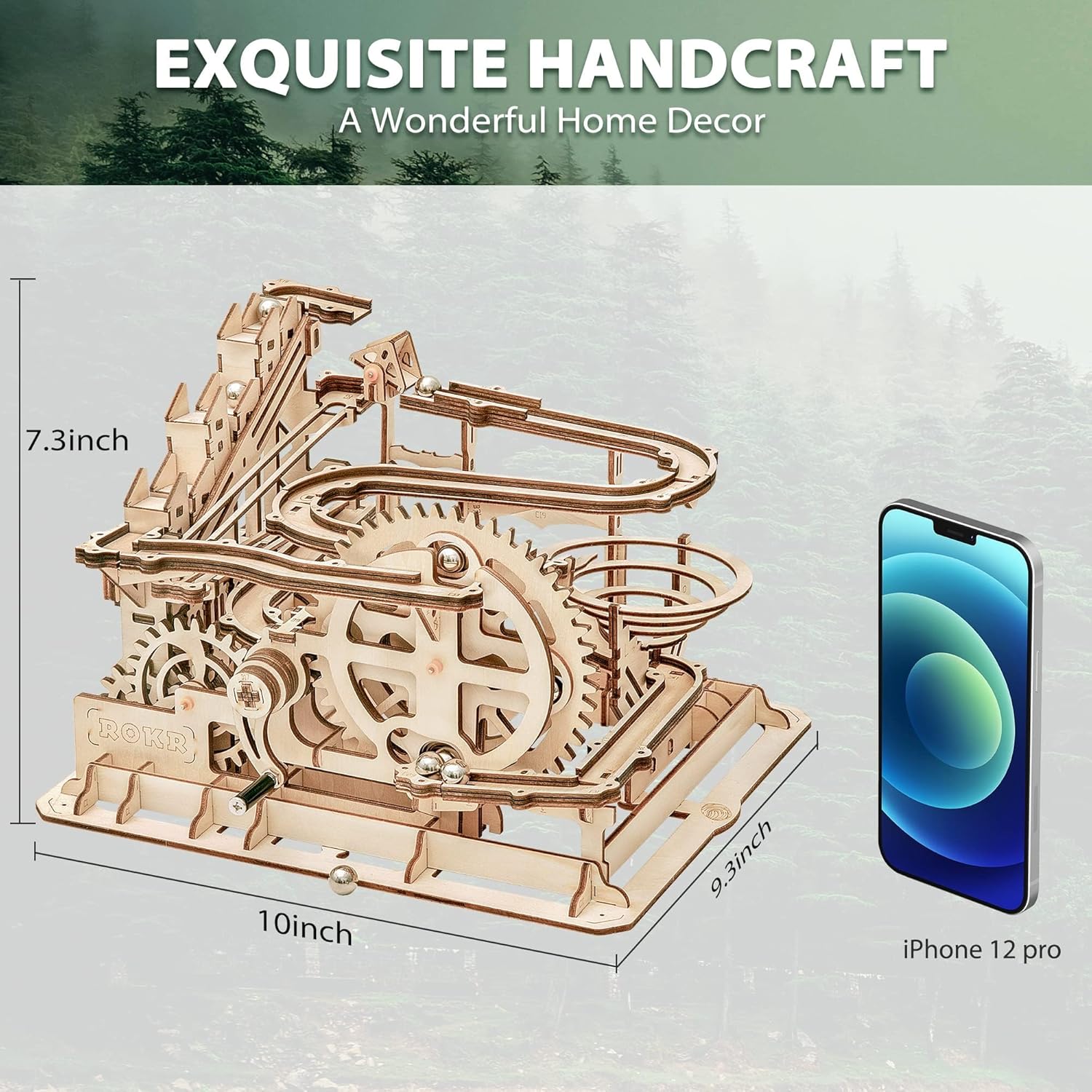 ROKR Marble Run Wooden Model Kits 3D Puzzle Mechanical Puzzles - LG501