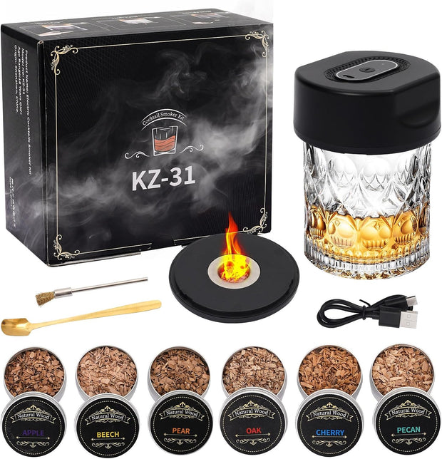 Smoker Kit with 6 Flavors Wood Chips Infuse Smoky Flavors in Old Fashioned