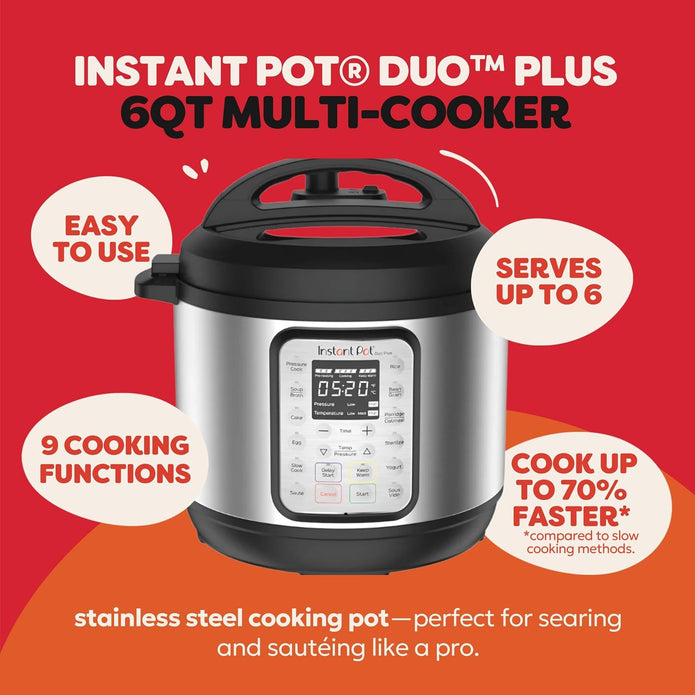 NEW/SEALED BOX  Instant Pot Duo Plus 6 Qt 9-in-1 Electric Pressure Cooker, Stainless Steel