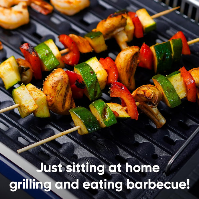 NEW CUSIMAX Indoor  Electric Smokeless Grill Portable Korean BBQ Grill, Single Plate, Blue ,CMRG-200