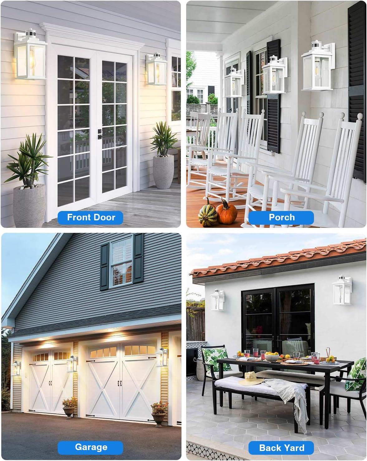 NEW/OPEN BOX VIANIS Motion Sensor Light Outdoor, Outdoor Wall Lights Wall Mount, White /V81251W