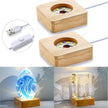 Square LED Wooden Base-For Night Light Base Art Display Crystal Jewelry Display Party Kids Party Gifting -USB Cable Charge