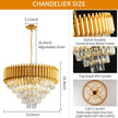 NEW/OPEN BOX AKDXIRUN Modern Crystal Chandelier 12 Lights Gold Chandeliers W24in