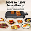 DEMO/OPEN BOX Chefman XL Electric Griddle with Removable Temperature Control, Immersible Flat Top Grill  25 x 51 CM