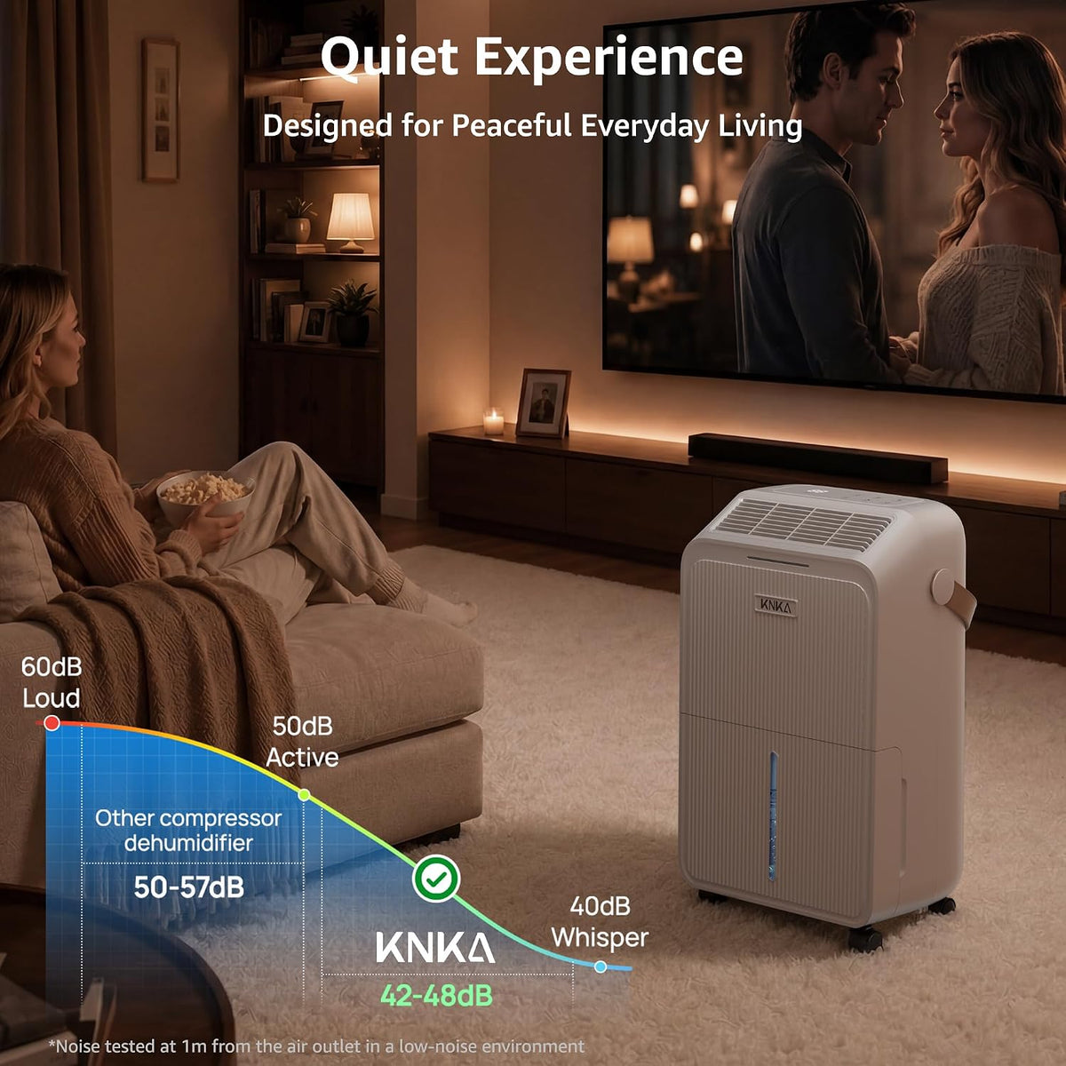 KNKA 2500 Ft² Max 34 Pints Dehumidifier for Basement with Drain Hose, White-PD22SC-12