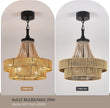 NEW/OPEN BOX HEMLDAN 20” Boho Ratten Chandelier Fan