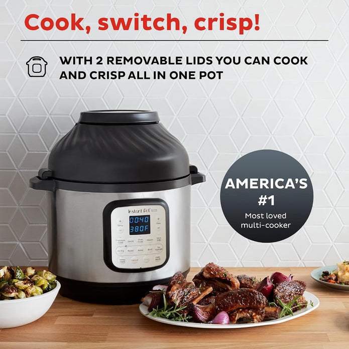 Instant Pot Duo Crisp XL 8Qt 11-in-1 Air Fryer & Electric Pressure Cooker Combo with Multicooker Lid that Air Fries