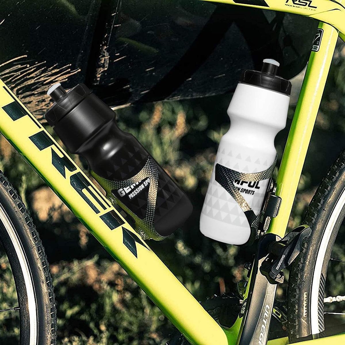 GEMFUL Sports Water Bottle Road Mountain Biking BPA Free 24 Ounce 2 Pack