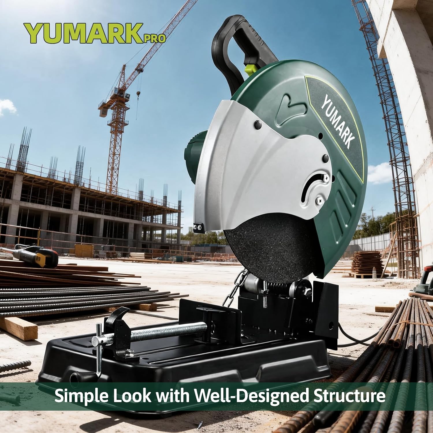 Open Box Yumark Abrasive Chop Saw 2400W 3800RPM Steel Cutting Machine-935S
