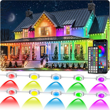 SINLEY Led RGB Eaves Lights 500Ft/150M with App Control Remote, Permanent Outdoor Lights