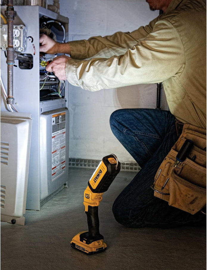 DEWALT 20V MAX LED Work Light, Rechargeable Flashlight, Pivoting Head, Hand Held(DCL050)