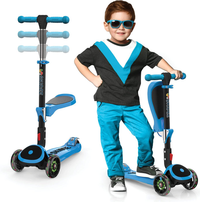 DEMO SKIDEE Kick Scooters for Kids Ages 3-5(Suitable for 2-12 Year Old)Adjustable Height Foldable Scooter