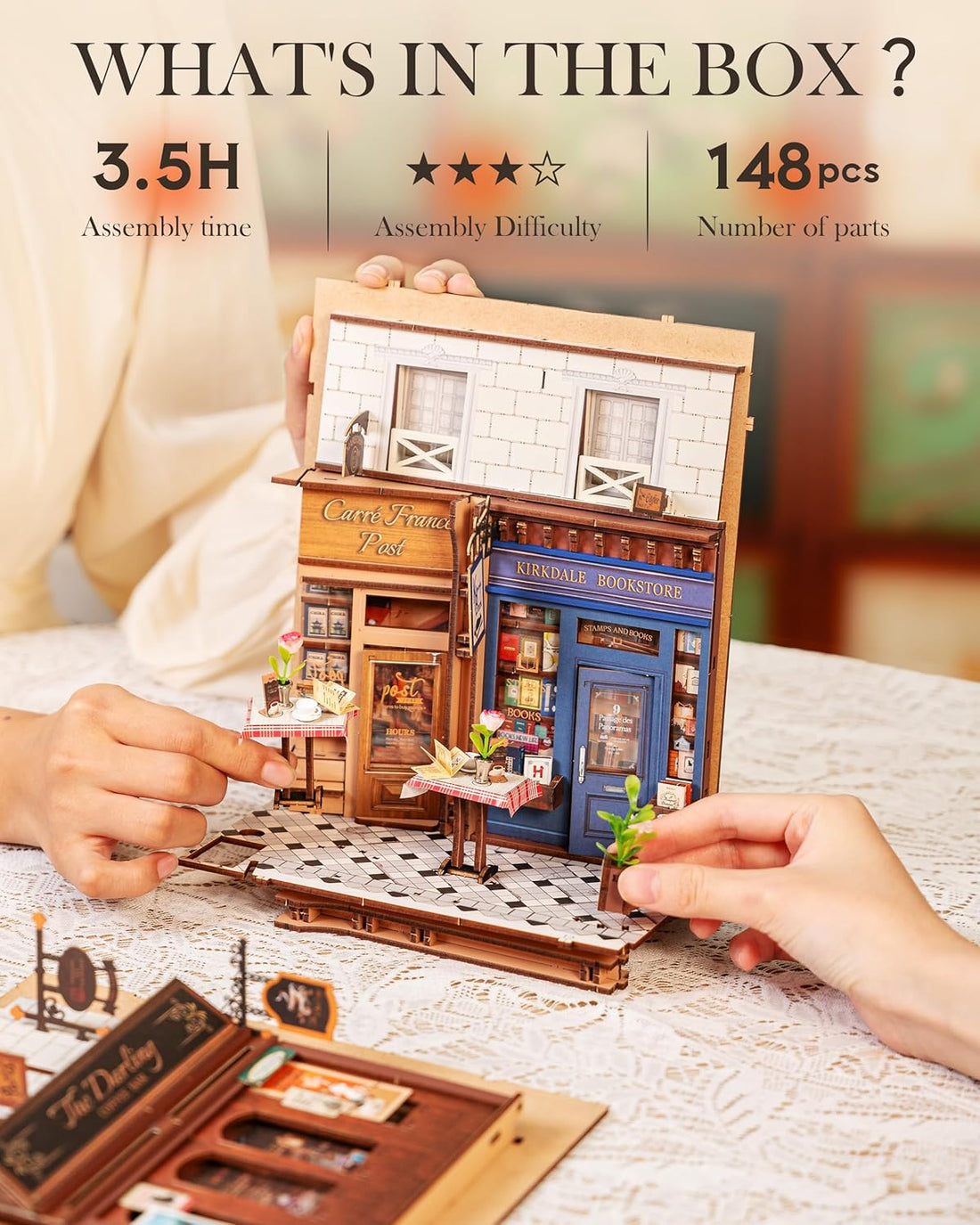 Rolife DIY Book Nook Wonderland Miniature Dollhouse Arcade Dating Kit 3D Wooden Puzzle TGB10
