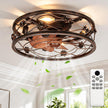 Open box ropelux Caged Ceiling Fan 17.5 inch  Ceiling Fans Light with Remote