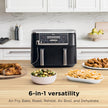 NEW Ninja Foodi Air Fryer, 10 Qt/9.5L DualZone Smart XL, 6-in-1, Black, DZ550 Air fry, roast, broil, bake, reheat, dehydrate, Smart Cook thermometer, Match Cook, Smart Finish
