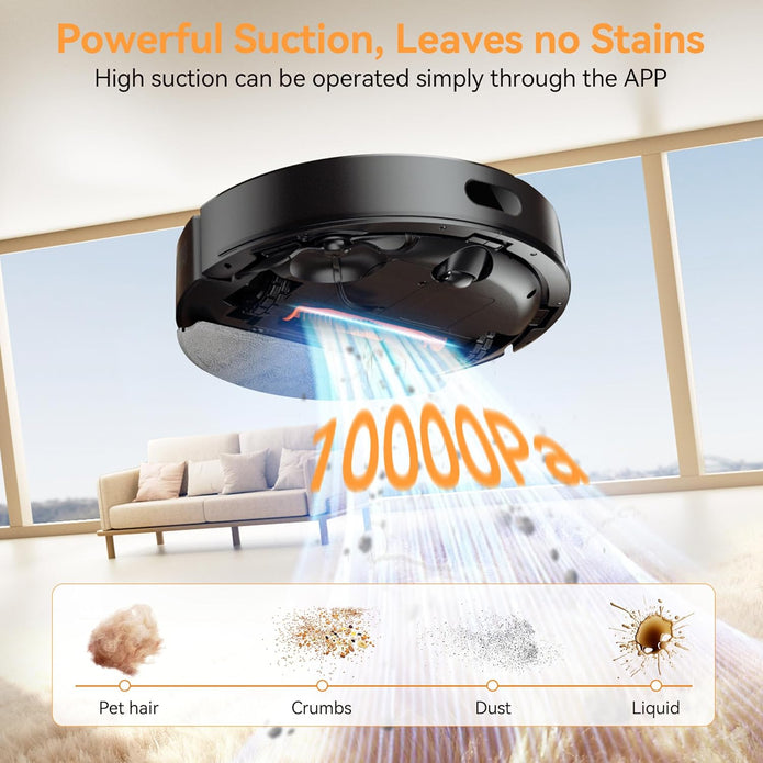 New/OPEN BOX ZCWA D15S MAX Robot Vacuum and Mop Combo